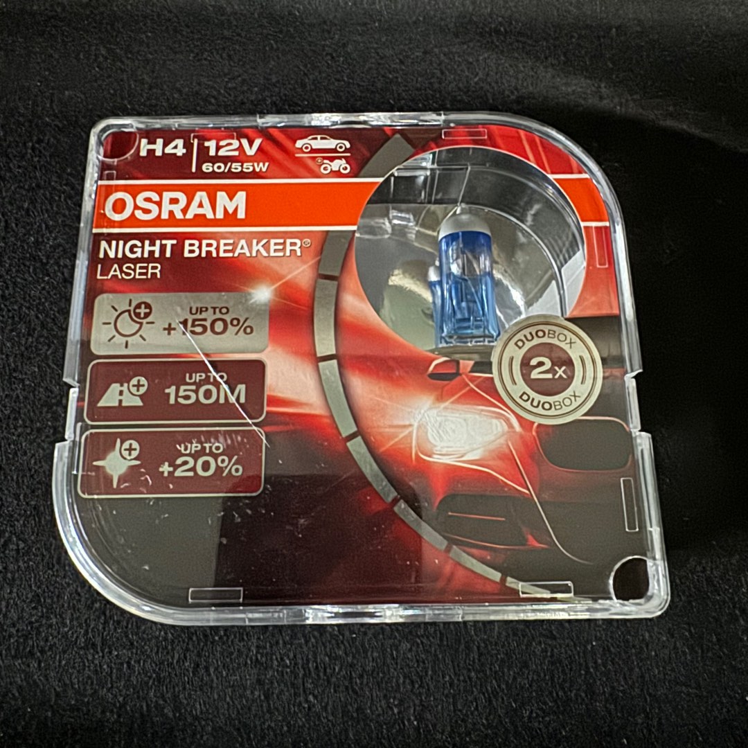 Osram Night Breaker Laser H4 Halogen, Car Accessories, Electronics & Lights  on Carousell