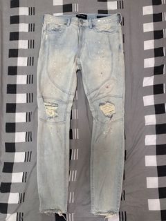 PACSUN | Paint Splatter Vintage Wash Distressed Biker Jeans