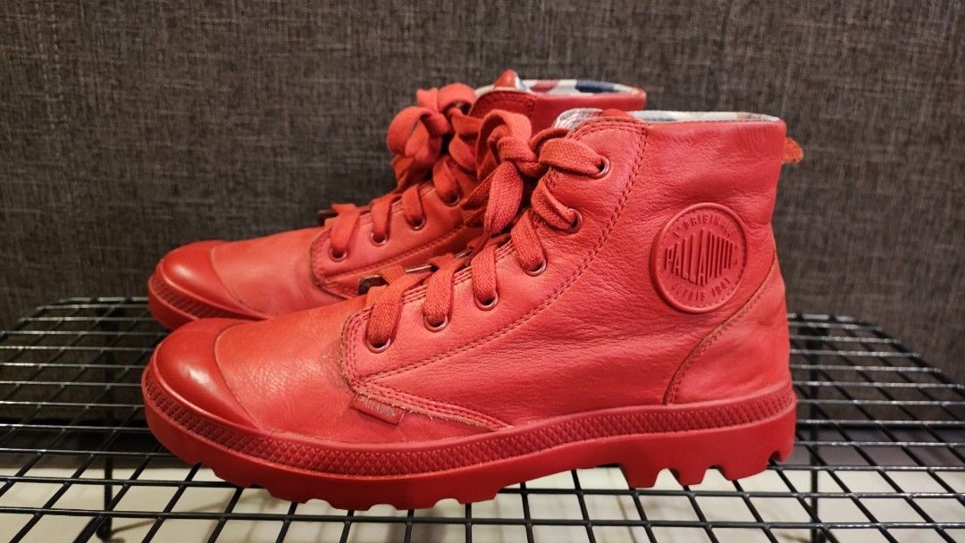 Red palladium boots cheap