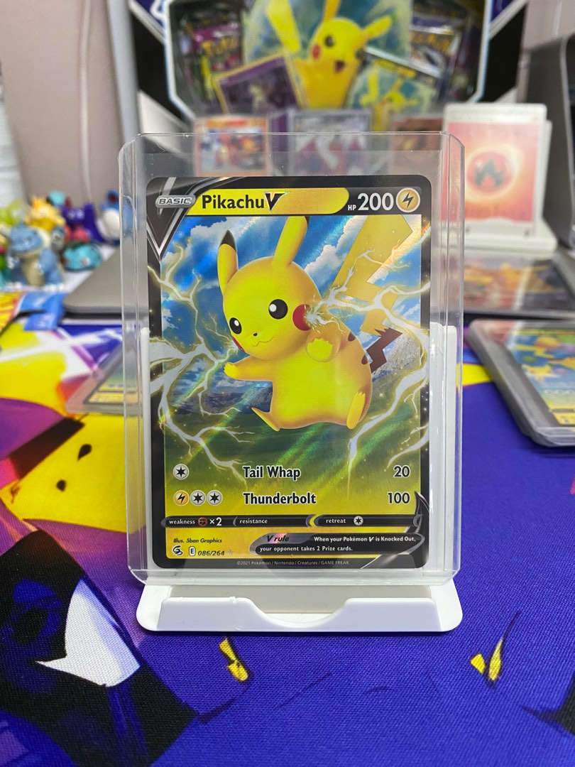 Pokemon Card Pikachu V, Hobbies & Toys, Toys & Games on Carousell