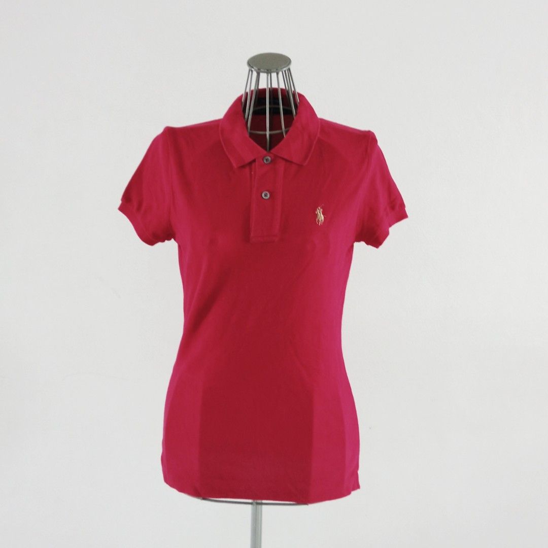 Ralph Lauren Women's The Skinny Fit Mesh Polo Shirt, Red