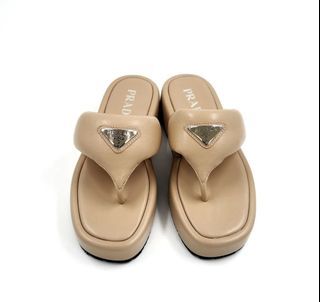 Prada Soft Padded Nappa Leather Thong Wedge
Sandals (size 37)