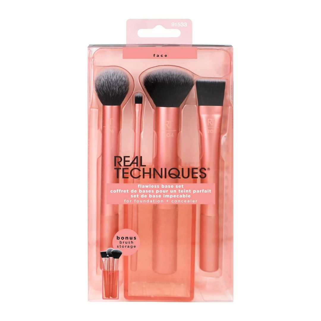 REAL TECHNIQUES Brush Sets Flawless Base Set (Category: Makeup) located in Quezon City. Submitted by happyfactoryph (Listing ID 1132354635, Image 2). Description: REAL TECHNIQUES Brush Sets Flawless Base Set – P1690 (from P3000) ⁣ Product Details: Real Techniques Flawless Base Brush Set includes the 206 Contour Brush, 207 Detailer Brush, 204 Buffing Brush, and 205 Square Foundation Brush for creating a perfect canvas. Each brush in this set has s