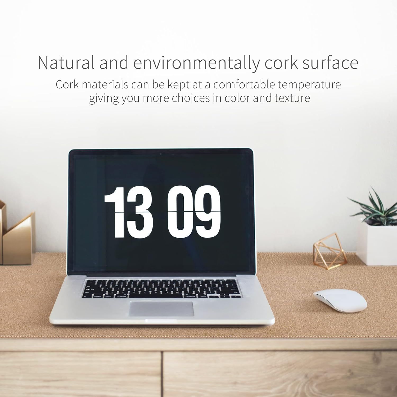 RENMTURE Dual-Sided Desk Pad, Natural Cork & PU Leather Large Mouse mats  for Office and Home Work, Desk Protector Non-Slip, Waterproof, Easy Clean  (Apricot, 36x17), Computers & Tech, Parts & Accessories, Computer