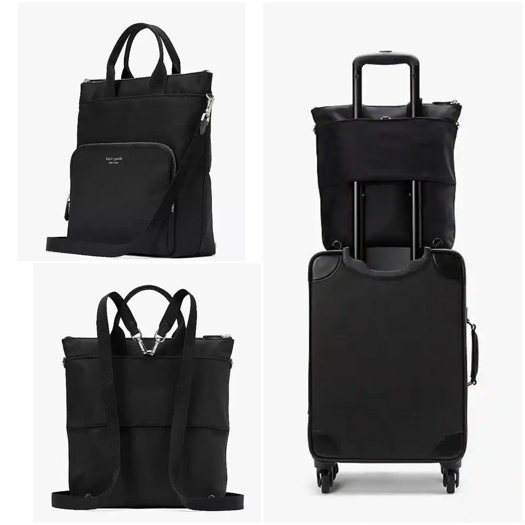 IN STOCK Kate Spade Sam KSNYL Nylon Convertible Backpack Black