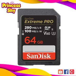 SanDisk 64GB Extreme PRO UHS-II SDXC Memory Card UHS-II V60 U3 Class 10 SDSDXEP-064G