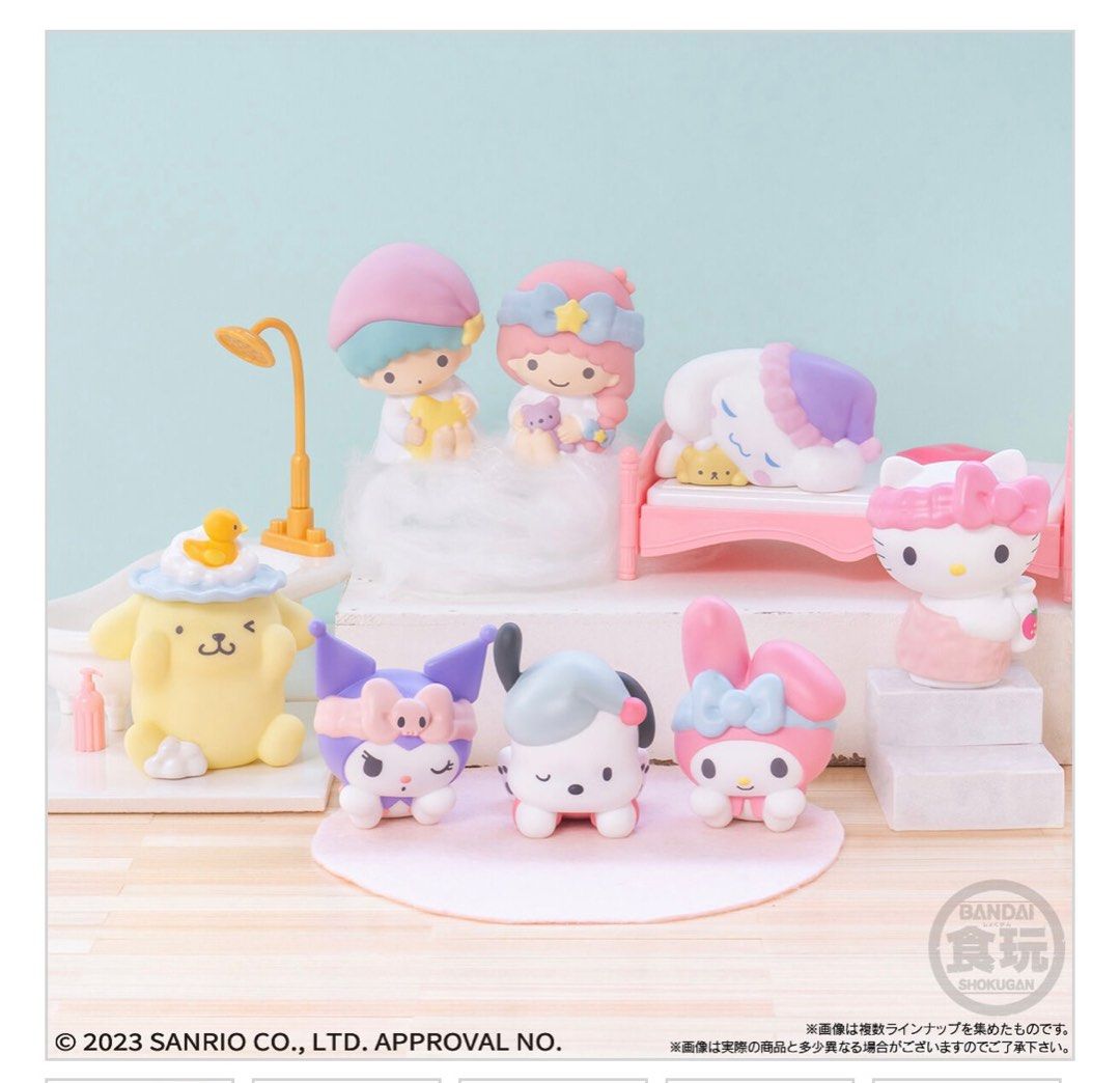 Sanrio Character Friends 2 Figure (Category: Designer & Blind Box Toys) located in Santa Rosa. Submitted by bellesdreamph (Listing ID 1267236795, Image 3). Description: SANRIO CHARACTERS FRIENDS 2 Sanrio Characters 2 from the adult cute design Sofubi and Friends series! The theme this time is relaxing time before good night. Draw and create relaxing characters with food toys originals! ●Colored soft-be dolls (8 types in total) ●1 piece of gum (so