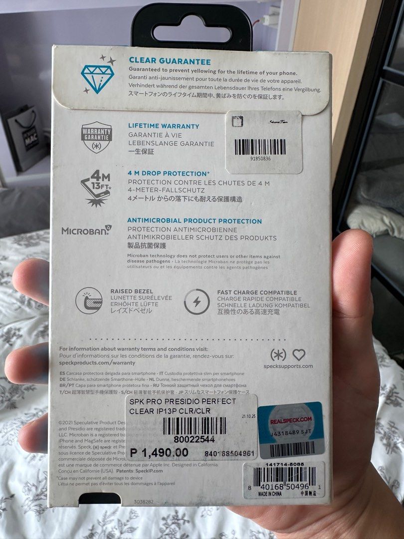SPECK PESIDRO PERFECT CLEAR iphone 13 pro case (Category: Cases & Sleeves) located in Caloocan City. Submitted by jarvilito (Listing ID 1267215654, Image 3). Description: brand new hindi nagamit dahil ibang phone nabili.