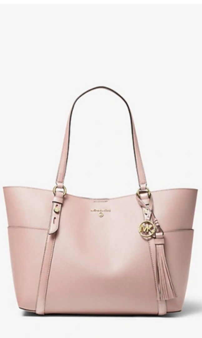 Sullivan Large Saffiano Leather TopZip Tote Bag (Soft Pink), Luxury