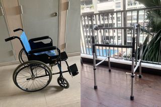（swipe) Foldable Wheelchair (self driving, big wheel)& walking frame