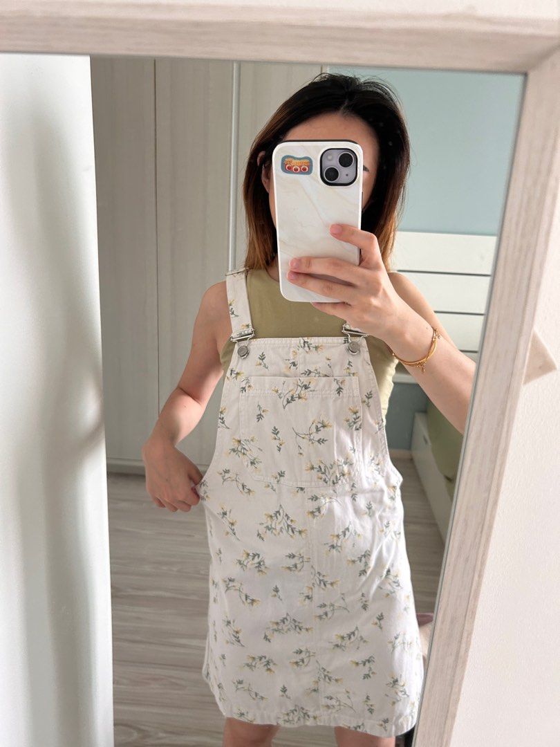 Topshop green pinafore sales dress