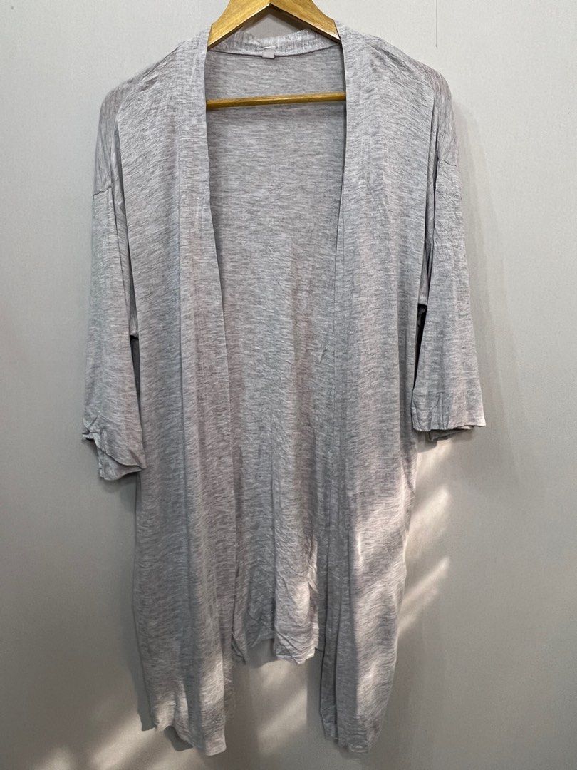 UNIQLO Light Gray Long Cardigan, Women's Fashion, Coats, Jackets and
