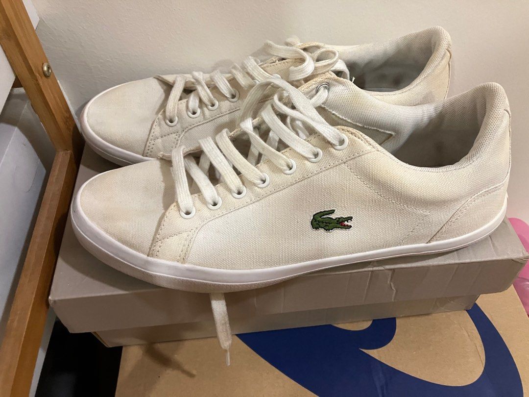All white sales lacoste shoes