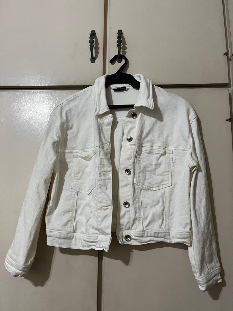 Vero moda white denim jacket sale