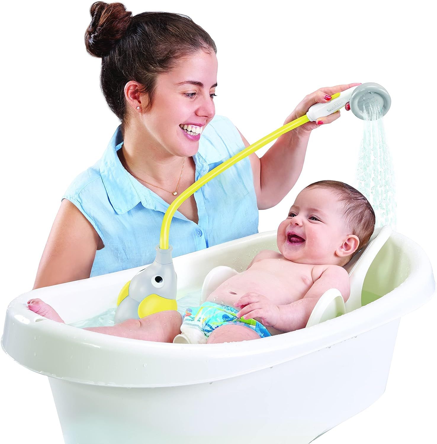 Yookidoo Baby Bath Shower Head Elephant Water Pump with Trunk Spout