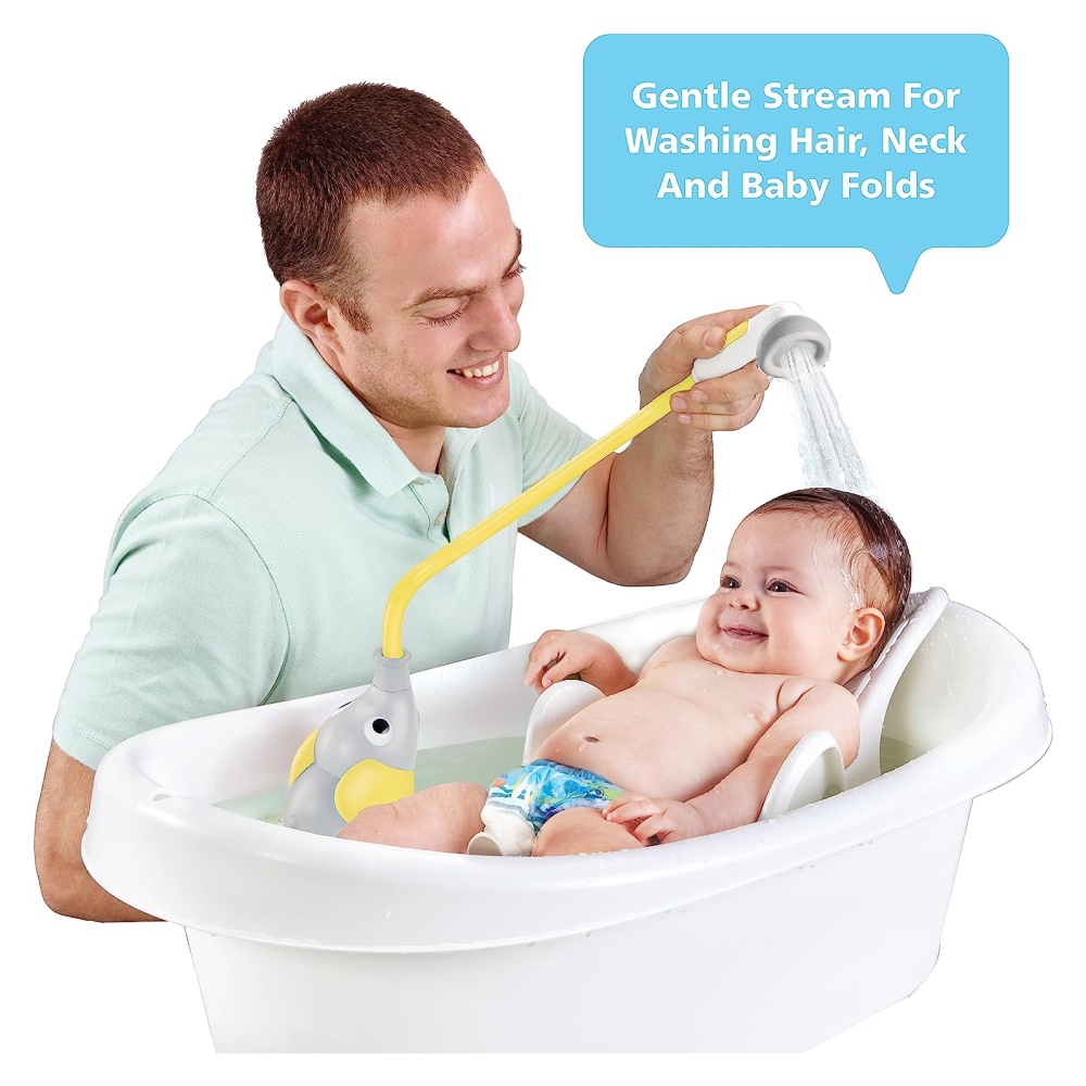 Yookidoo Baby Bath Shower Head Elephant Water Pump with Trunk Spout