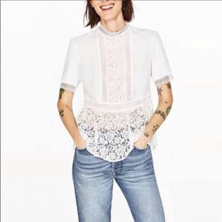 Zara lace peplum top