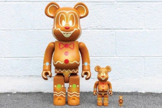迪士尼100週年限定版]Gingerbread Mickey & Olaf Bearbrick BE@RBRICK