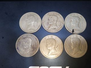 1974  Philippines 1 Peso (Jose Rizal) 6pcs.