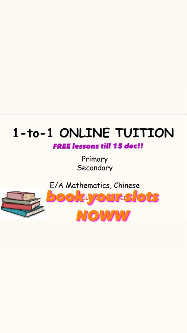 1 to 1 online tuition chinese math free test papers provided