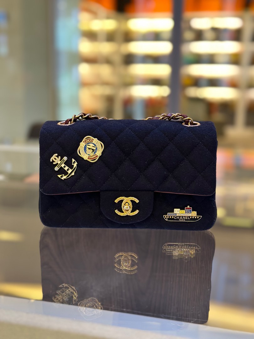 2018 Cruise Collection Mini Rec in Navy, Luxury, Bags & Wallets on Carousell