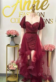 2 way dress gown tube RED