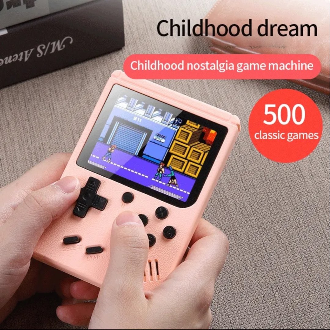 Handheld Gameboy Mini Game Player for Kids and Adults, Retro Game Console  with 500 in 1 Built-in Video Games, Portable Game Machine Gift for Family