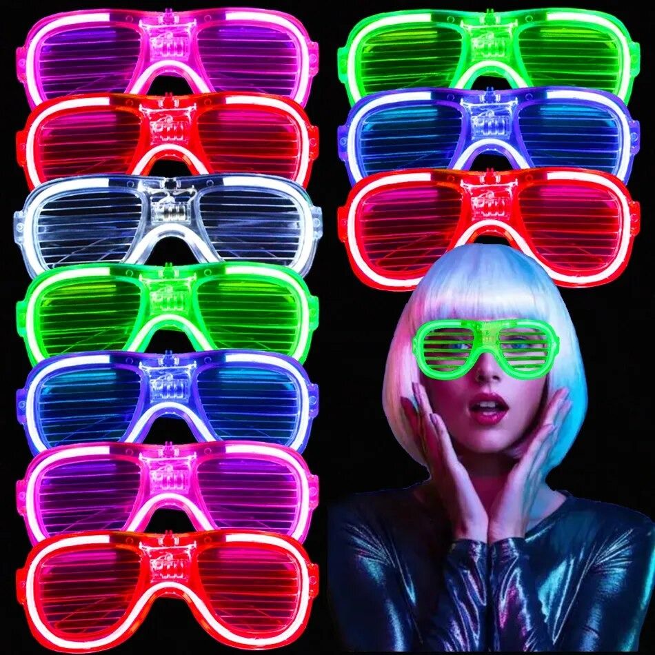 5 10 25 Pcs Light Up LED Glasses Bulk 5 Colors Glow Glasses Glow