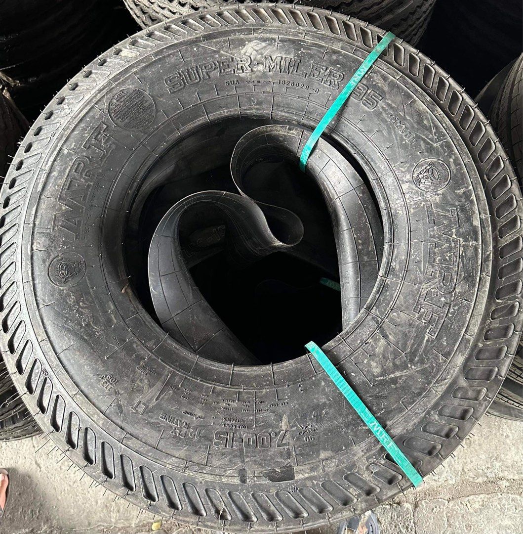 700 x15 MRF Rib type 12ply with Tube and Flap brandnew tire, Car Parts ...