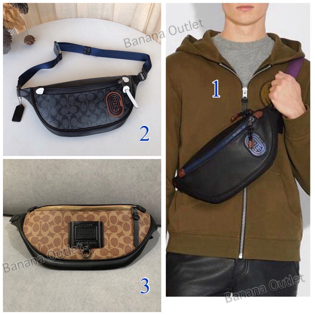 COACH RIVINGTON UTILITY PACK PATCH Waist belt men bag Leather logo c fun party celebrity pouch Shoulders Travel Man casual holiday Anniversary Best