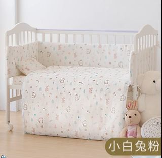 寶寶寢具  i-smart 寢具 七件組 粉色 護欄 床圍 床包 全棉嬰兒寢具