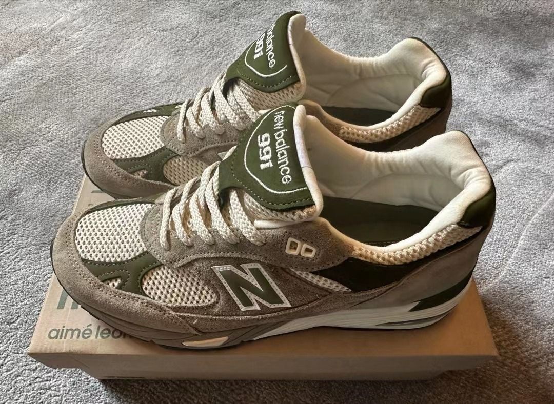 🔝全新正貨AIME LEON DORE X NEW BALANCE 991 跑步鞋男女同款灰綠色