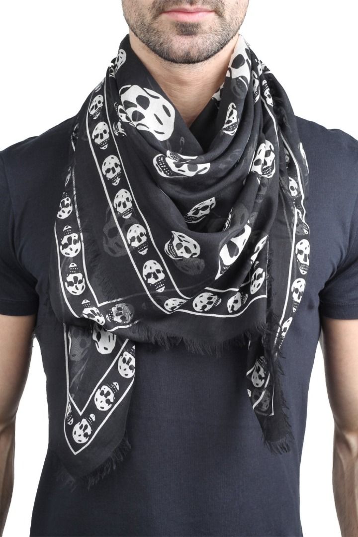 Alexander mcqueen wool skull scarf deals
