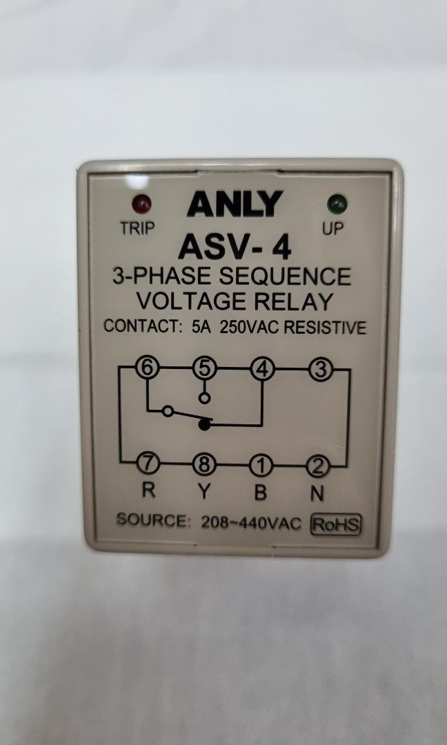 ANLY, ASV4, 3 Phase Sequence Voltage Relay, TV & Home Appliances, Electrical, Adaptors