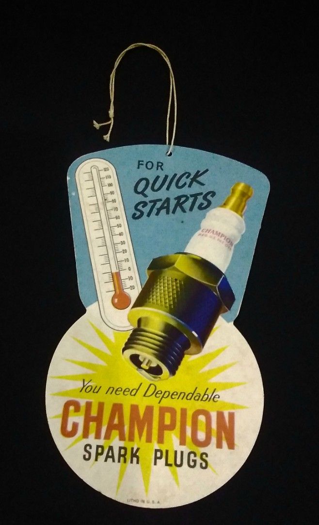 Antik champion spark plug signage, Hobbies & Toys, Collectibles ...