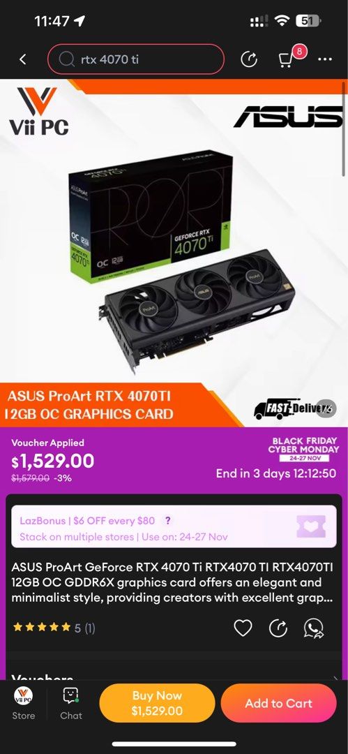 ProArt GeForce RTX™ 4070 OC Edition 12GB GDDR6X, Graphics Card