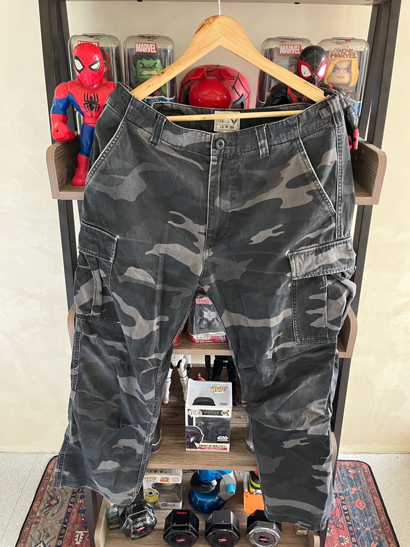 Civilian Advantex Double Knee Military Cargo Pants LARGE-REGULAR Men's W37 equivalent cotton black type Vintage Second Hand
