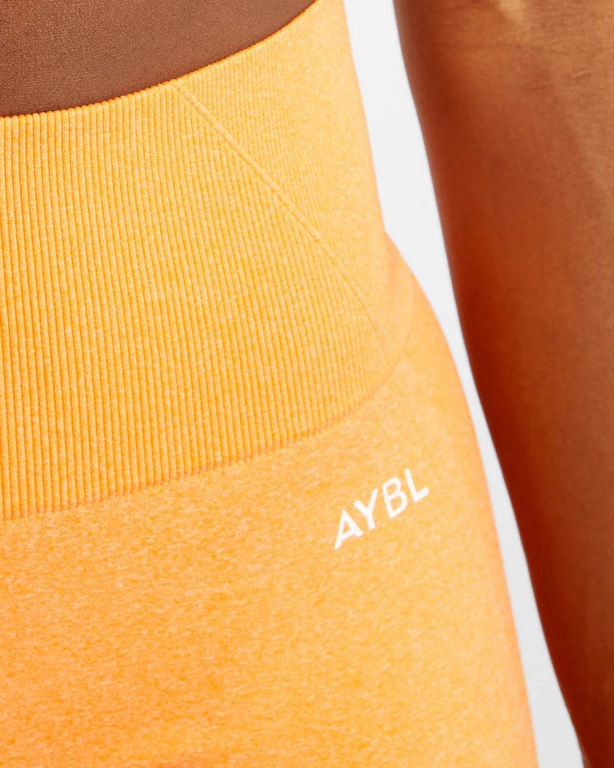 AYBL Empower Seamless Shorts in Orange Marl, Women's Fashion