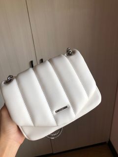 BERSHKA white puffy sling bag