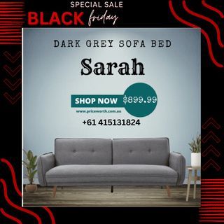 BLACK FRIDAY SALE!! SARAH GREY SOFA BED- ORDER NOW!!!
