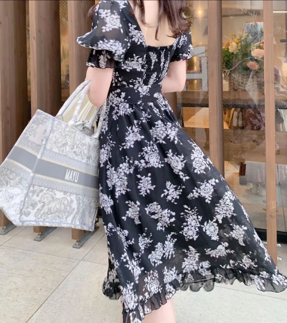 アウトレット大阪 Herlipto Asymmetric floral dress | artfive.co.jp