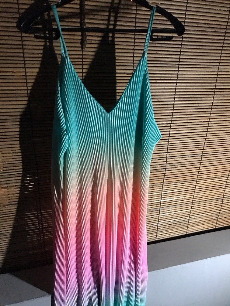 Brand New Rainbow Pleated Dress