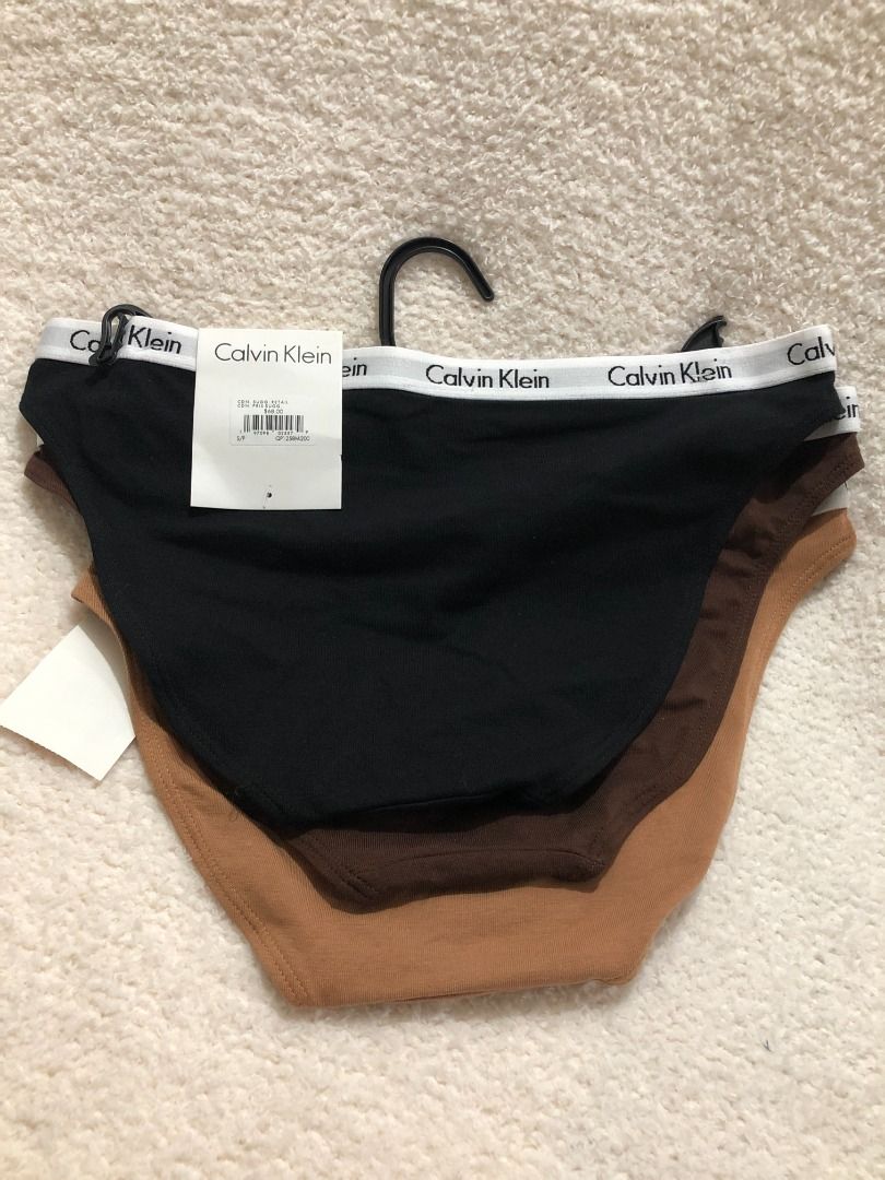 Calvin Klein Bikini 3 Pack Small (Black/Light Brown / Dark Brown
