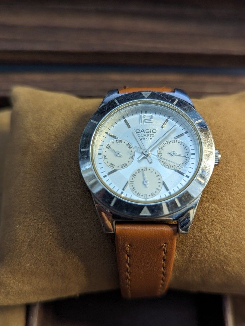 Casio wr50m leather discount