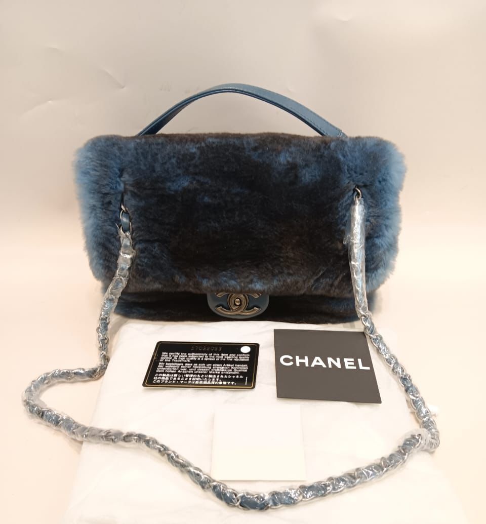 Chanel Limited Blue Mink Flap Bag #17