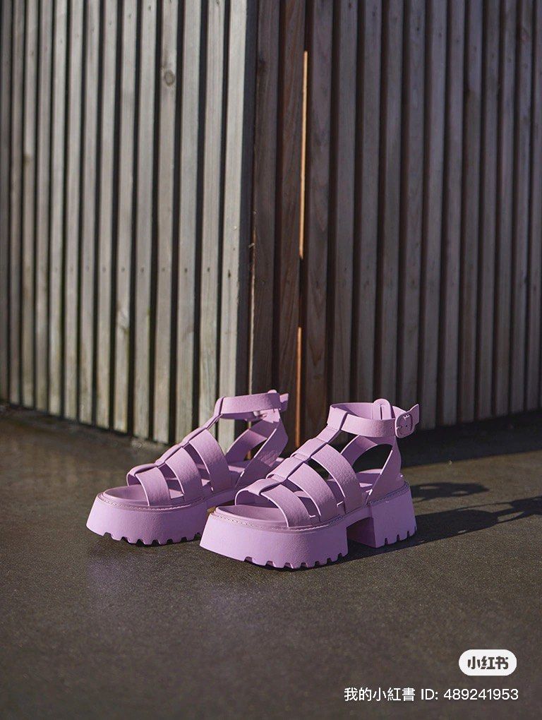 Charles Keith Purple Gladiator Platform Sandals Size 37