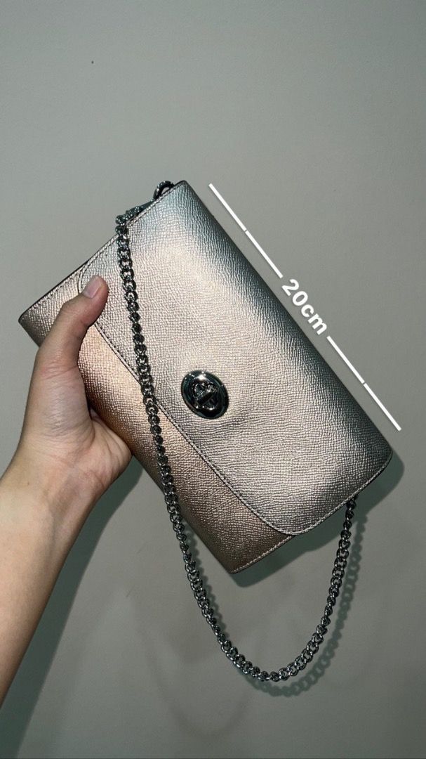 Coach metallic hotsell crossbody clutch