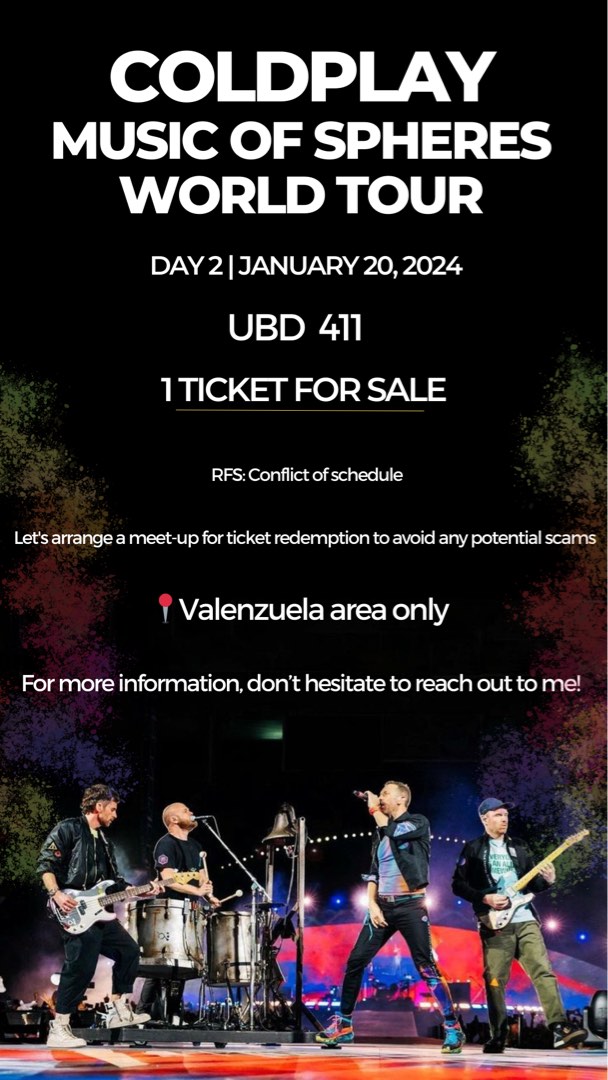 Coldplay 2024 ticket (Day 2), Tickets & Vouchers, Event Tickets on