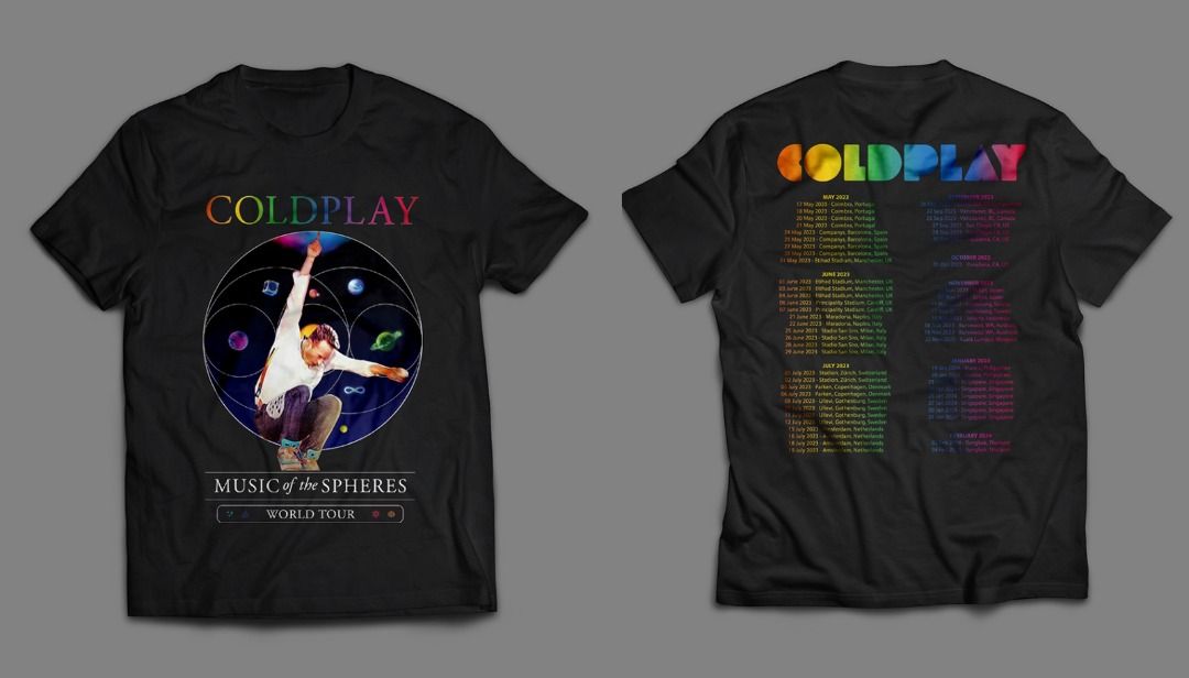 COLDPLAY CONCERT 2023/2024 T-SHIRT FOR SELL (FREE DELIVERY), Men's ...