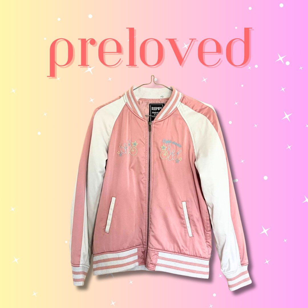 Cute Pink Bowling Jacket Outerwear